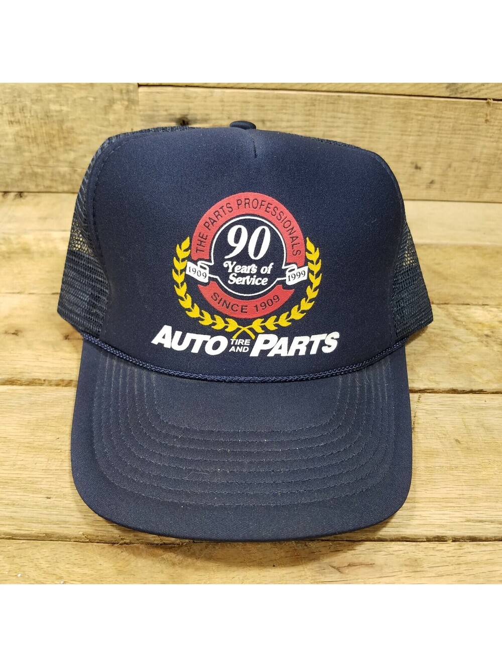 Auto Tire And Parts 90 Years Of Service Snap Back Mesh BLUE Baseball Styles Hat